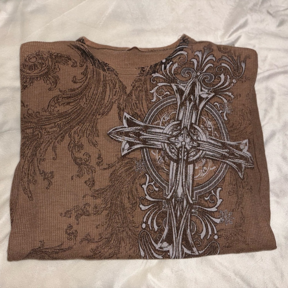 Vintage Cross Graphic Long Sleeve Top